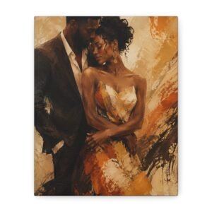 Romantic Couples Abstract Painting — Matte Stretched Canvas