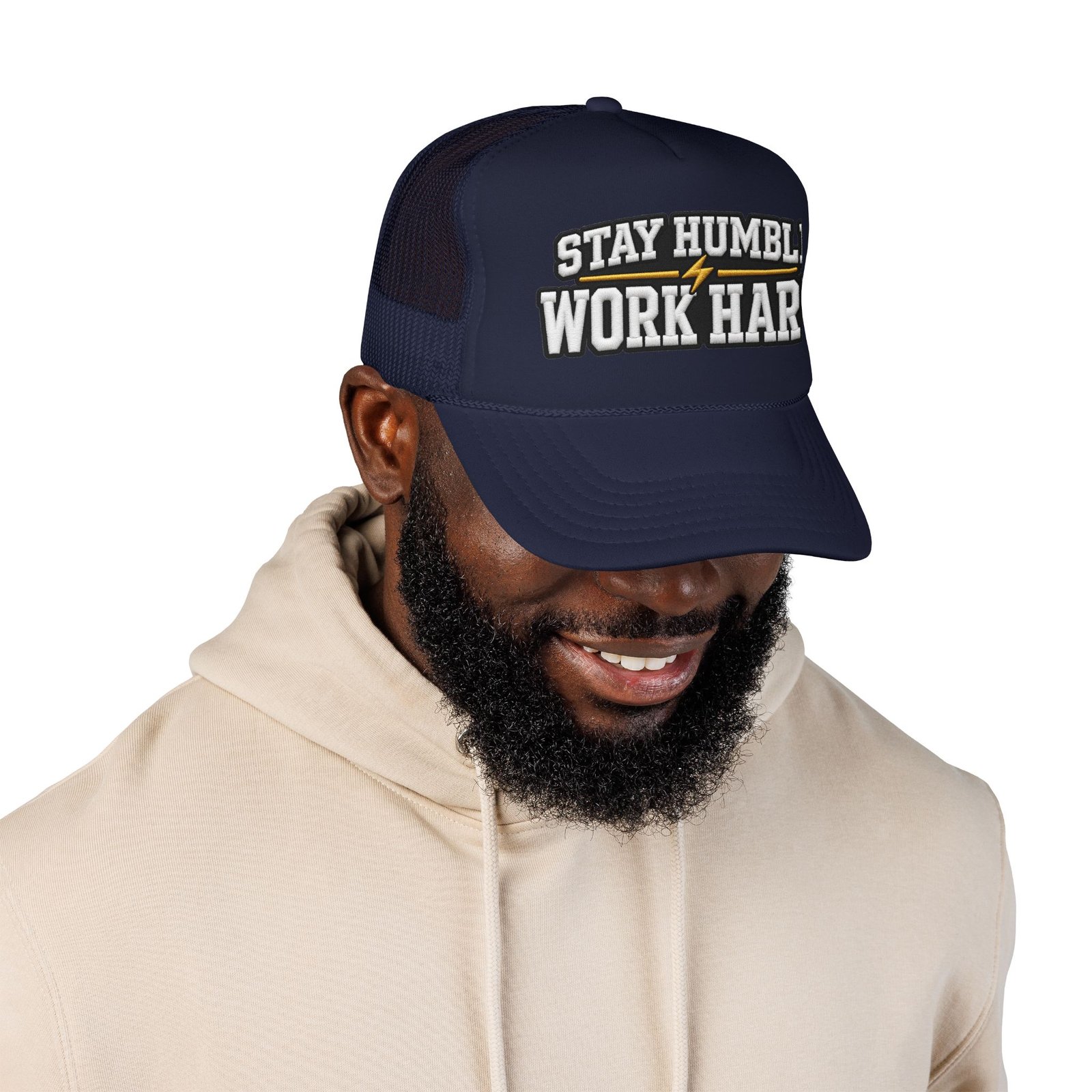 Stay Humble Work Hard Trucker Hat — Motivational Foam Mesh Cap - Image 11