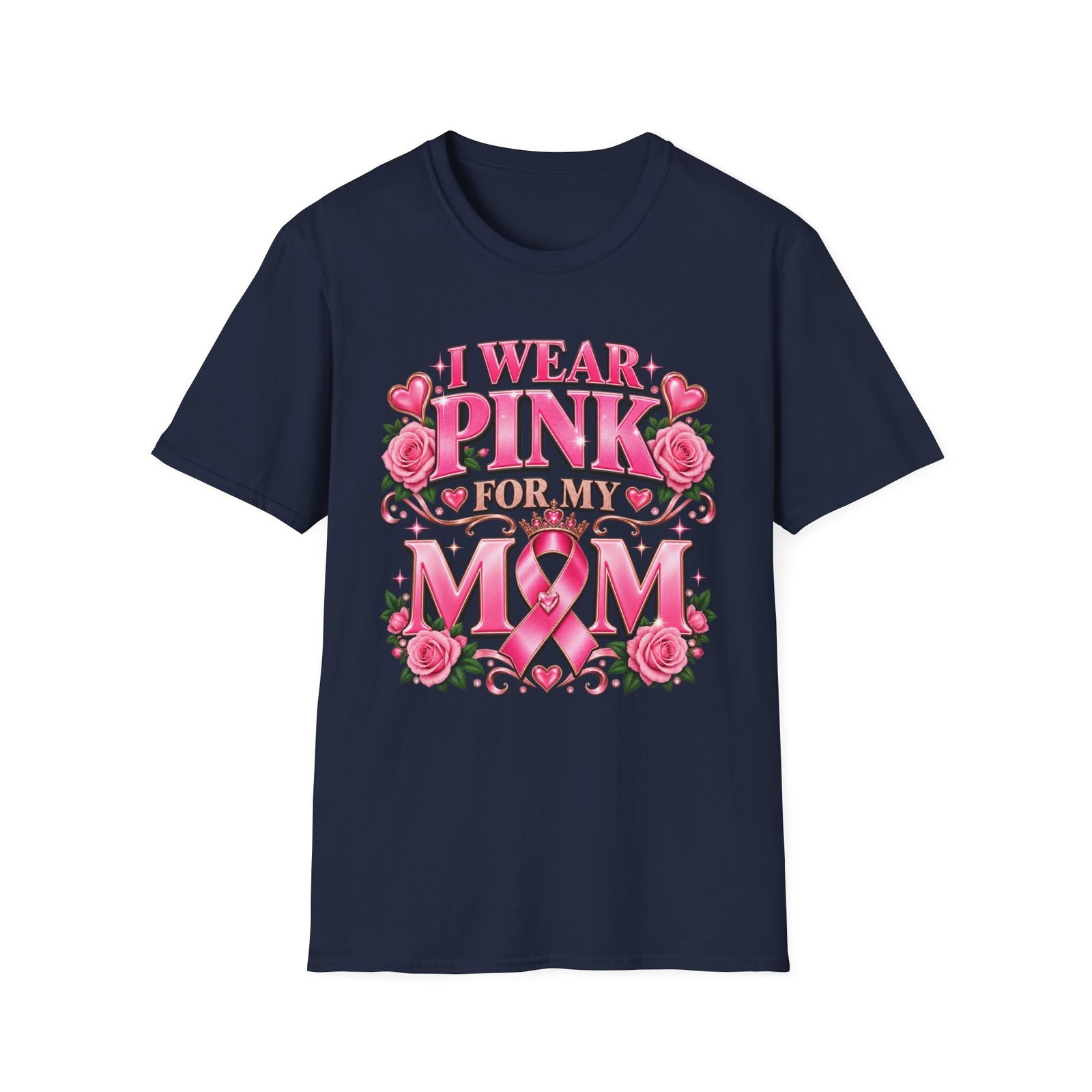 I Wear Pink For My Mom Breast Cancer Awareness T-Shirt - Image 7