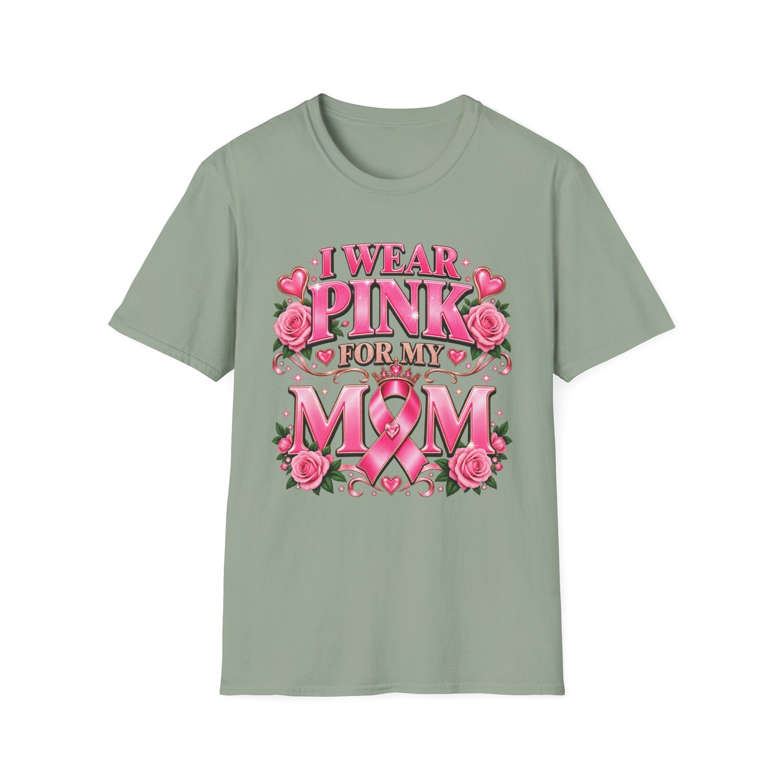 I Wear Pink For My Mom Breast Cancer Awareness T-Shirt - Image 5