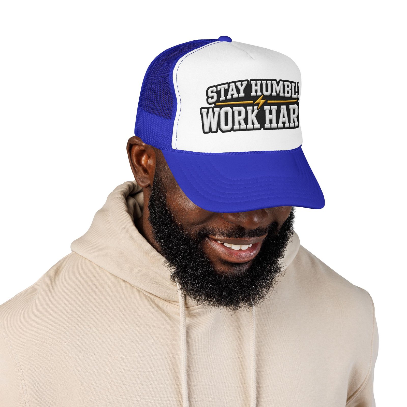 Stay Humble Work Hard Trucker Hat — Motivational Foam Mesh Cap - Image 39