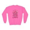 Youth Crewneck Sweatshirt — I Wear Pink For My Sister Breast Cancer Awareness Design - Thumbnail Image 11