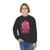 Youth Crewneck Sweatshirt — I Wear Pink For My Sister Breast Cancer Awareness Design - Thumbnail Image 4