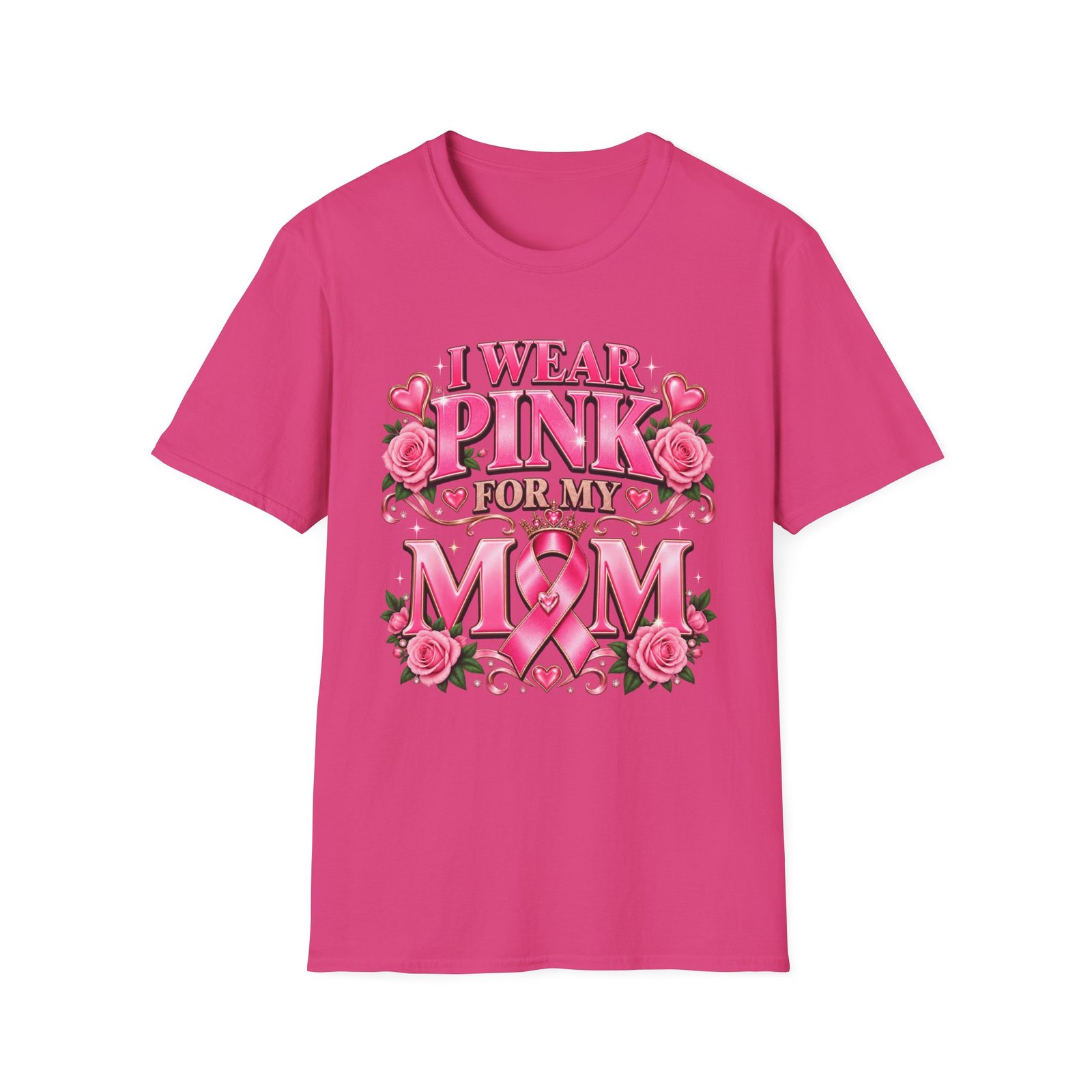 I Wear Pink For My Mom Breast Cancer Awareness T-Shirt - Image 9