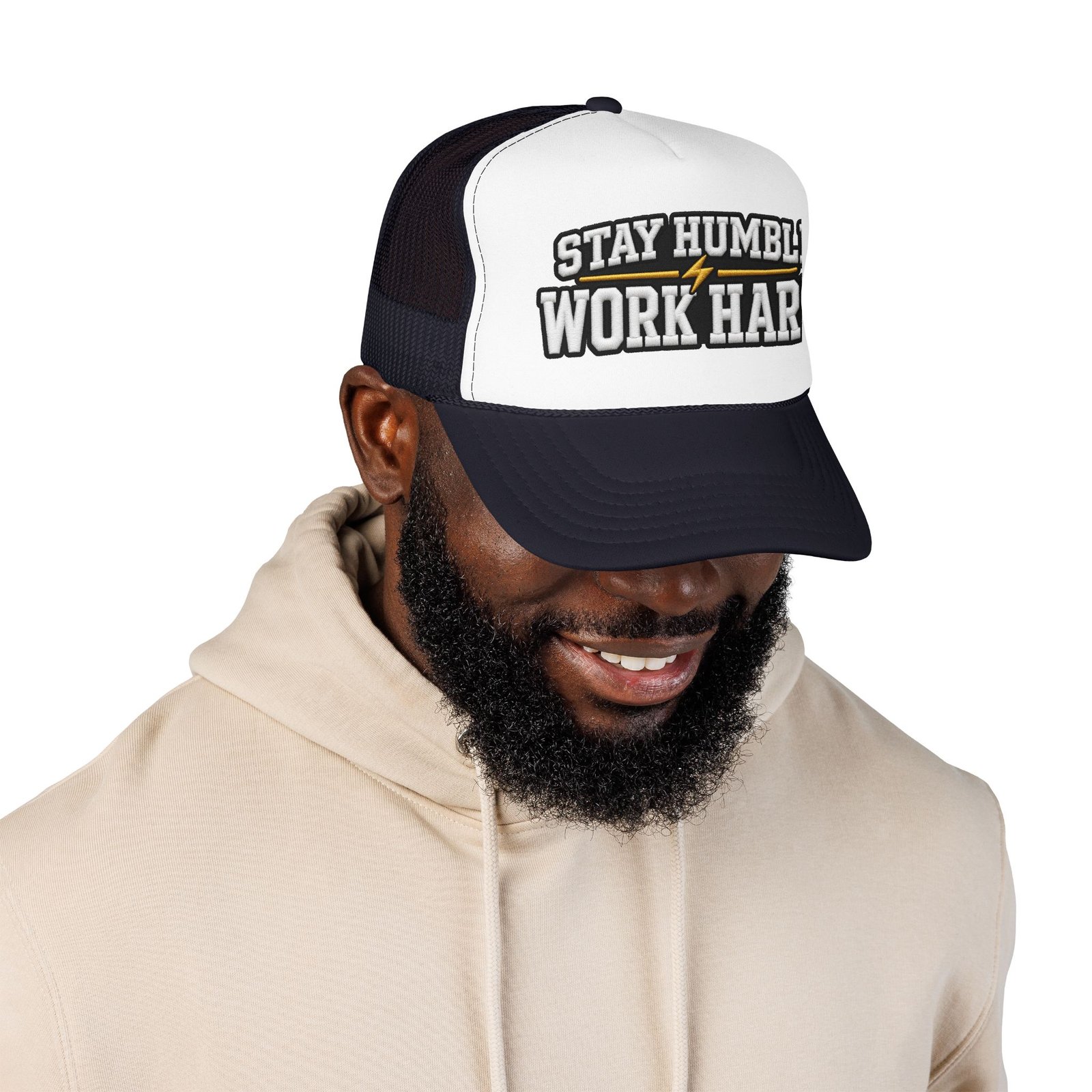 Stay Humble Work Hard Trucker Hat — Motivational Foam Mesh Cap - Image 31