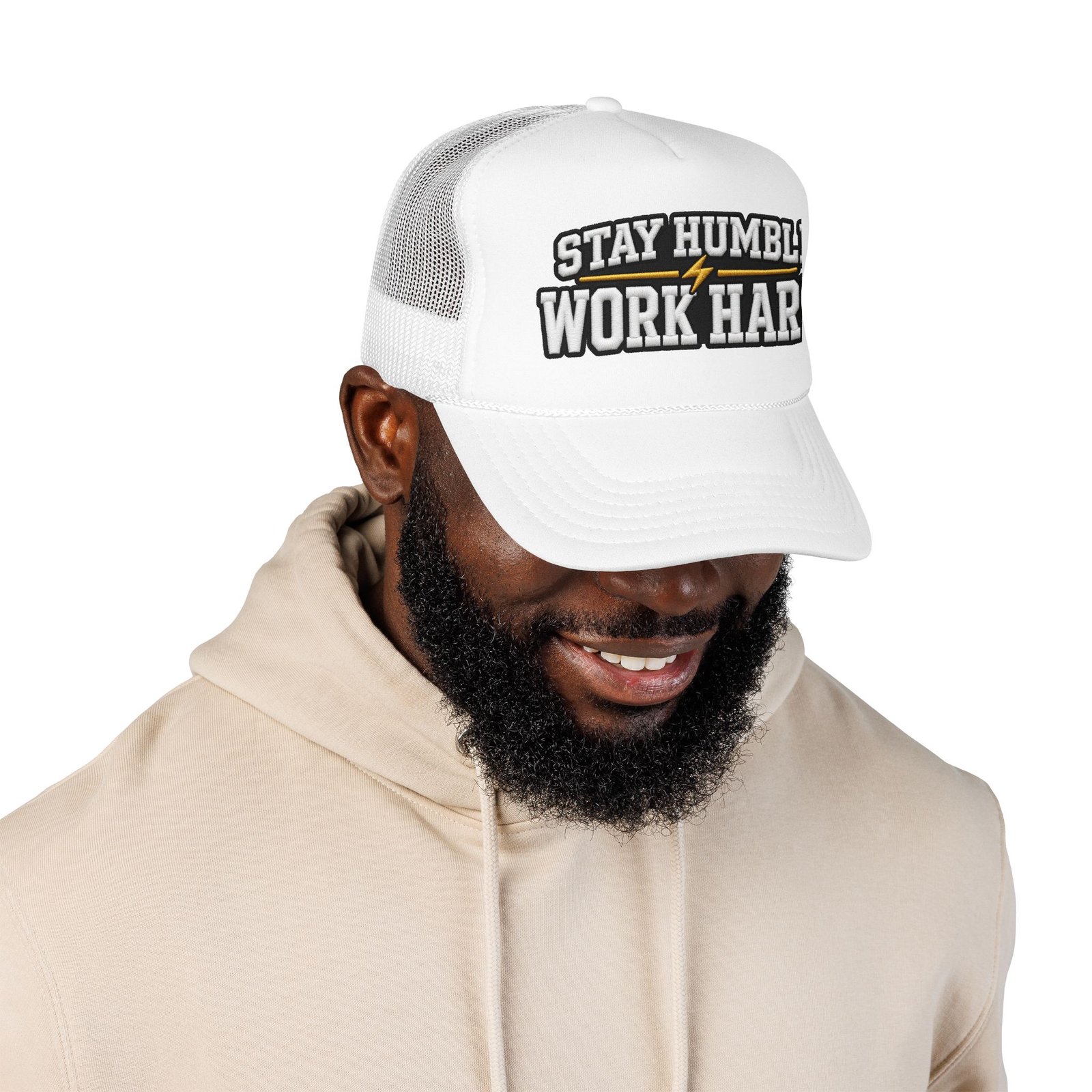 Stay Humble Work Hard Trucker Hat — Motivational Foam Mesh Cap - Image 43