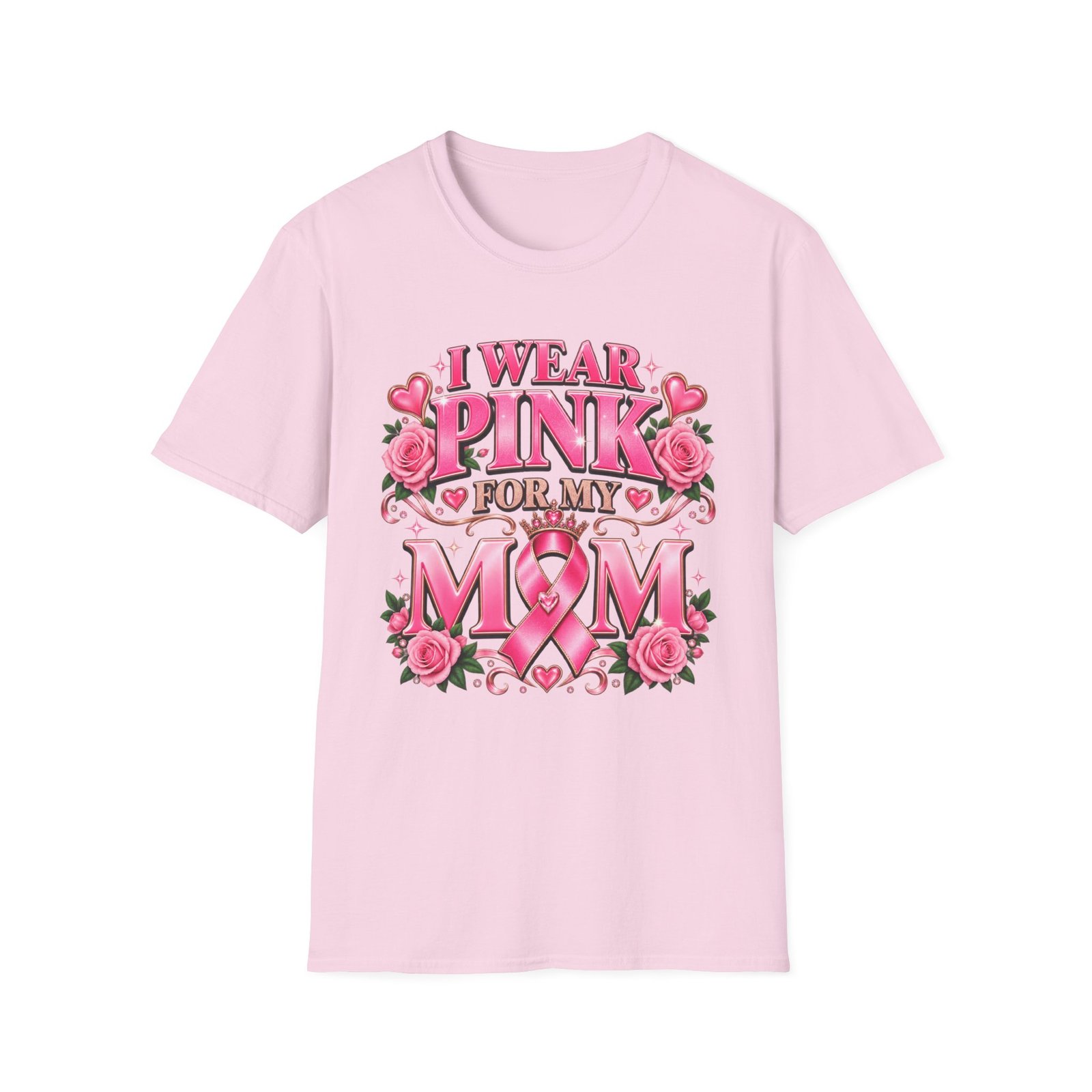 I Wear Pink For My Mom Breast Cancer Awareness T-Shirt - Image 8