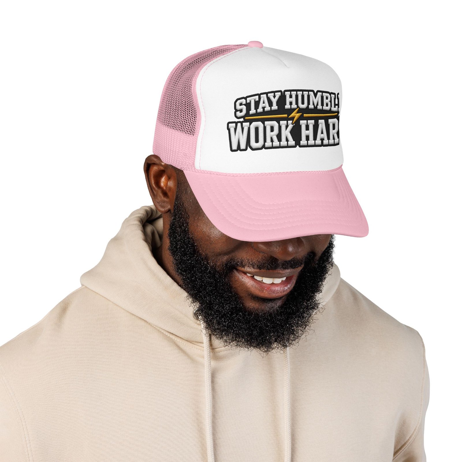 Stay Humble Work Hard Trucker Hat — Motivational Foam Mesh Cap - Image 27