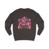 Stronger Than Cancer Sweatshirt — Pink Floral Breast Cancer Awareness Crewneck - Thumbnail Image 2