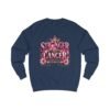 Stronger Than Cancer Sweatshirt — Pink Floral Breast Cancer Awareness Crewneck - Thumbnail Image 8