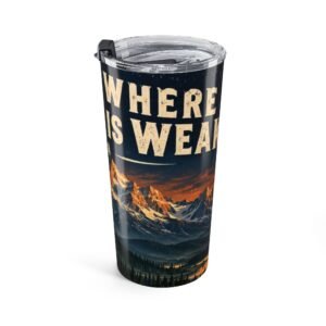 20oz Travel Tumbler — 'Find Me Where the WiFi Is Weak' Mountain Adventure Insulated Cup