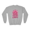 Youth Crewneck Sweatshirt — I Wear Pink For My Sister Breast Cancer Awareness Design - Thumbnail Image 5