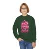 Youth Crewneck Sweatshirt — I Wear Pink For My Sister Breast Cancer Awareness Design - Thumbnail Image 8