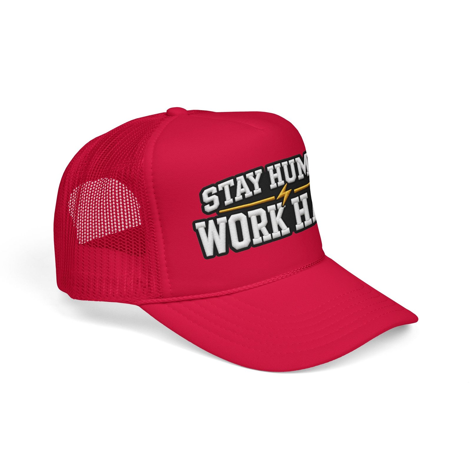 Stay Humble Work Hard Trucker Hat — Motivational Foam Mesh Cap - Image 46