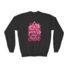 Youth Crewneck Sweatshirt — I Wear Pink For My Sister Breast Cancer Awareness Design - Thumbnail Image 3