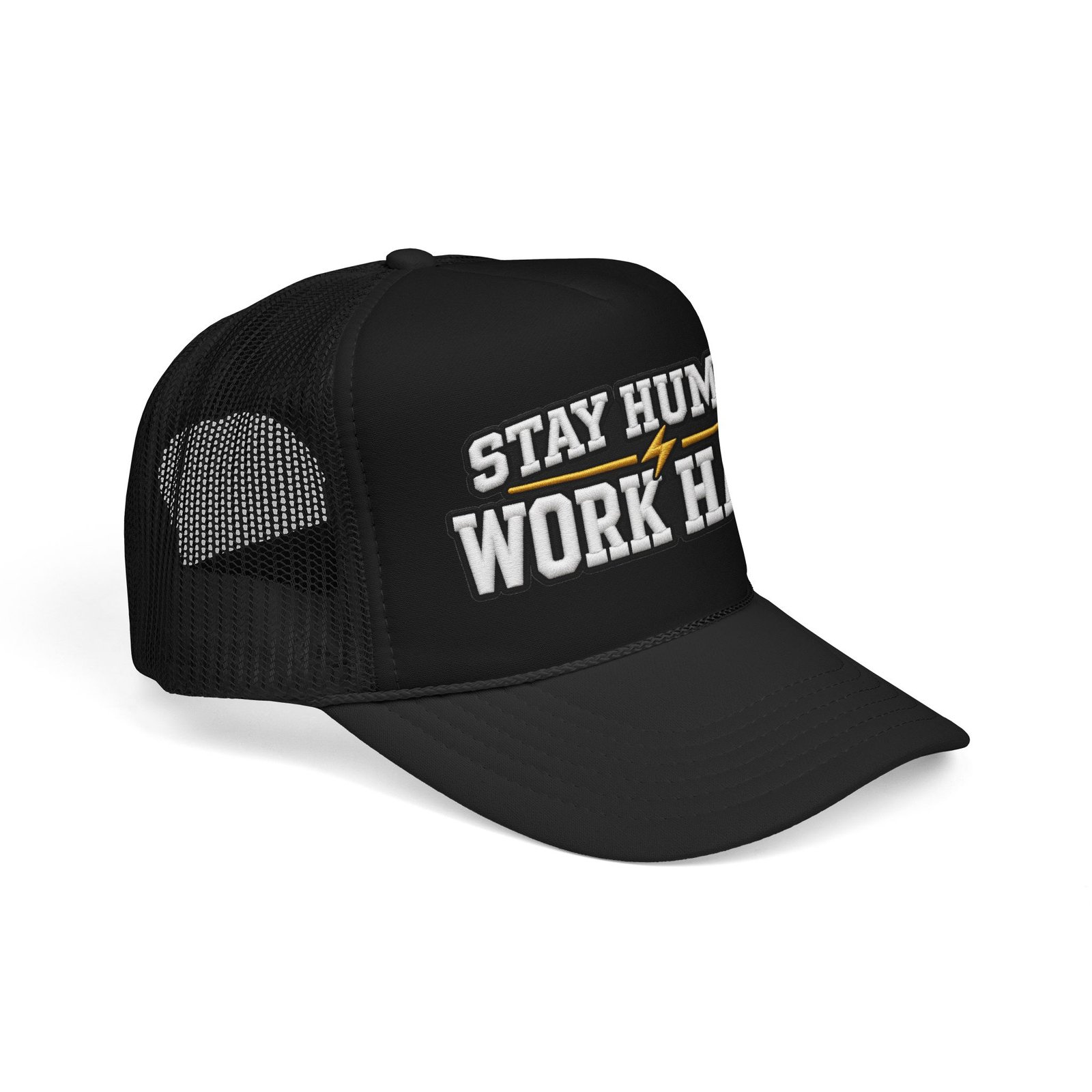 Stay Humble Work Hard Trucker Hat — Motivational Foam Mesh Cap - Image 6