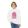 Youth Crewneck Sweatshirt — I Wear Pink For My Sister Breast Cancer Awareness Design - Thumbnail Image 2
