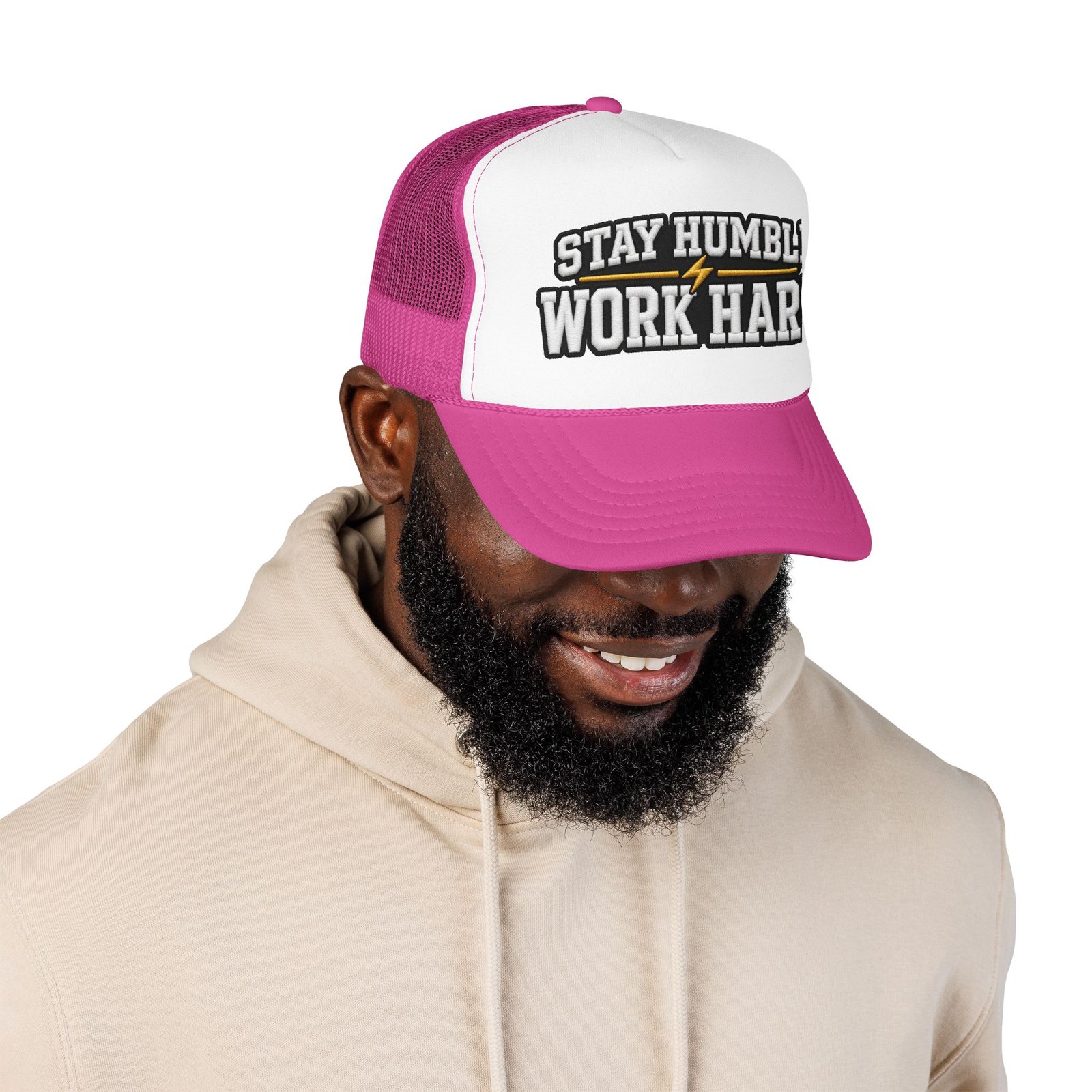 Stay Humble Work Hard Trucker Hat — Motivational Foam Mesh Cap - Image 23
