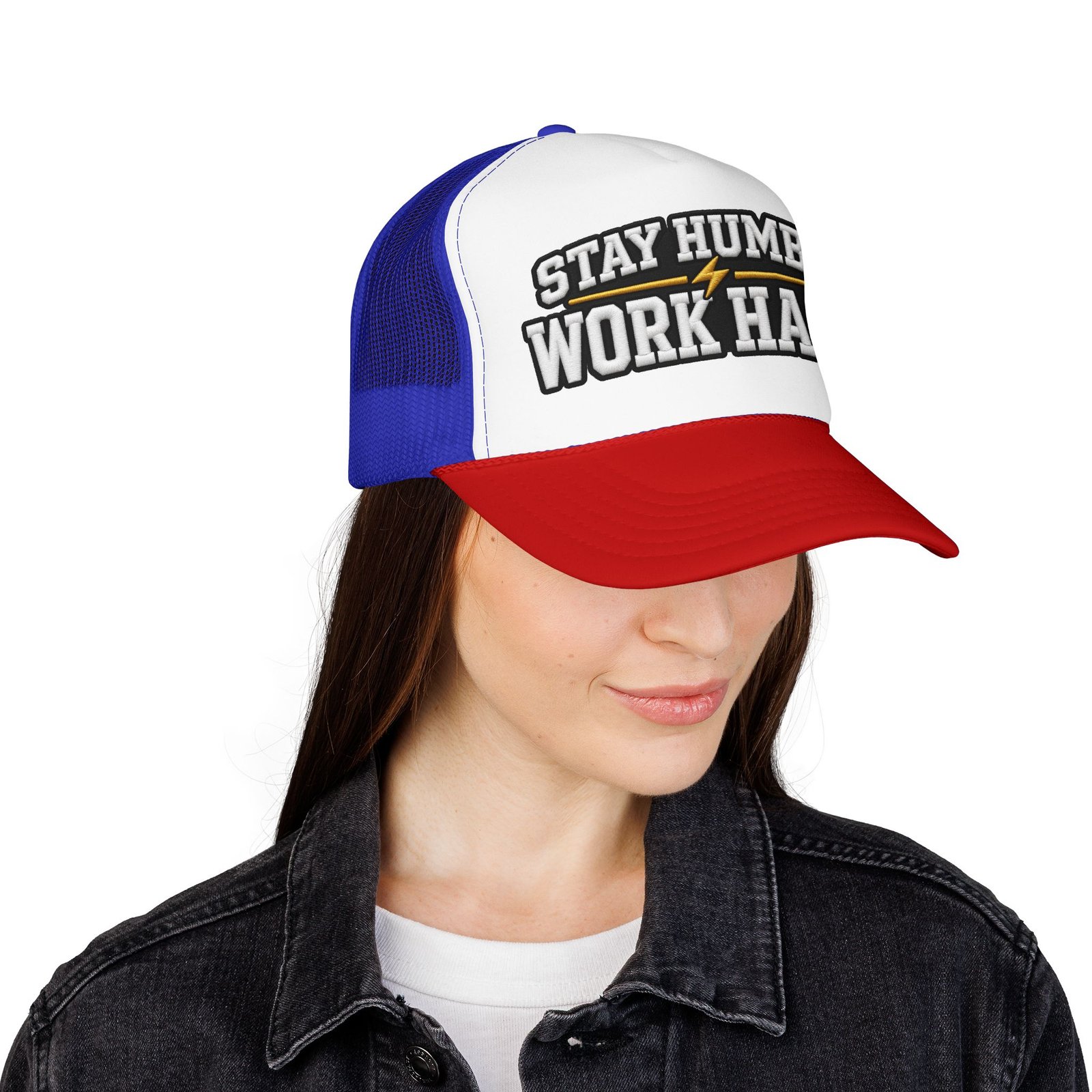 Stay Humble Work Hard Trucker Hat — Motivational Foam Mesh Cap - Image 36