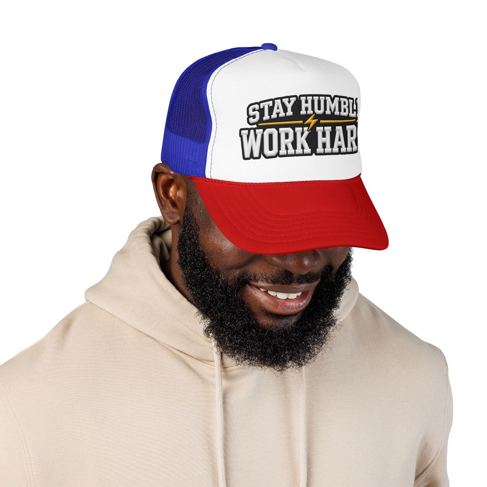 Stay Humble Work Hard Trucker Hat — Motivational Foam Mesh Cap - Image 35