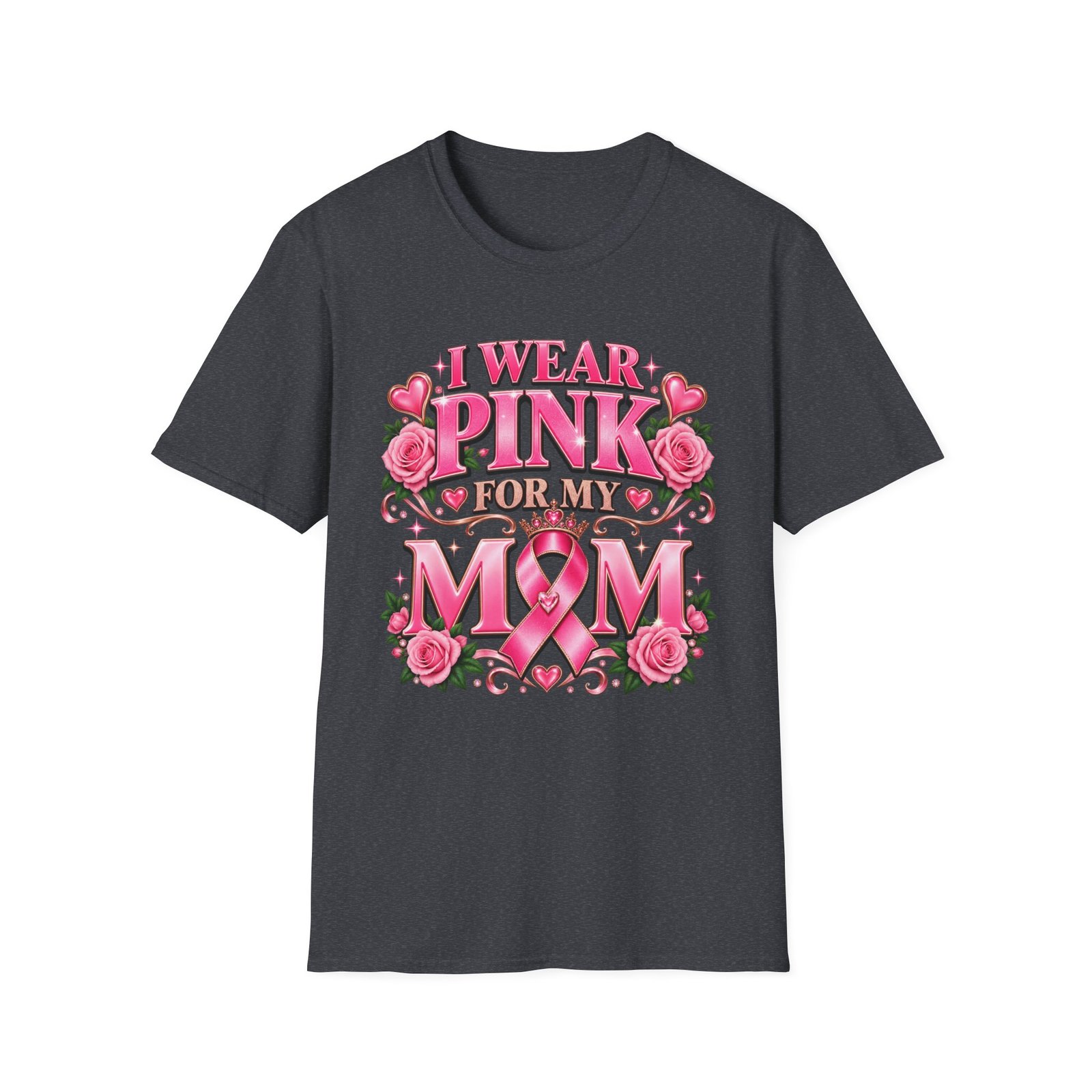 I Wear Pink For My Mom Breast Cancer Awareness T-Shirt - Image 6