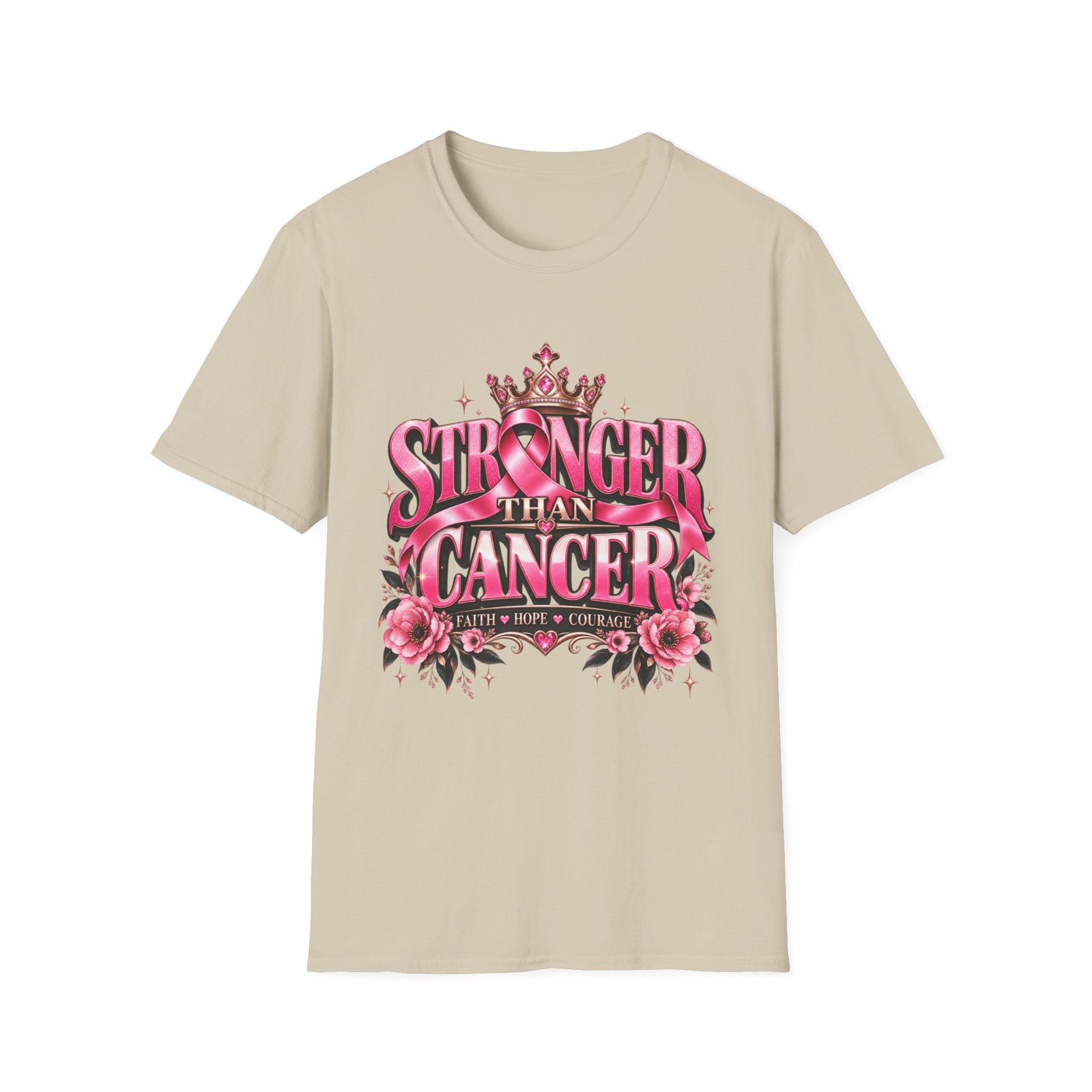 Stronger Than Cancer T-Shirt — Pink Ribbon Breast Cancer Support Tee - Image 3