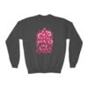 Youth Crewneck Sweatshirt — I Wear Pink For My Sister Breast Cancer Awareness Design - Thumbnail Image 9