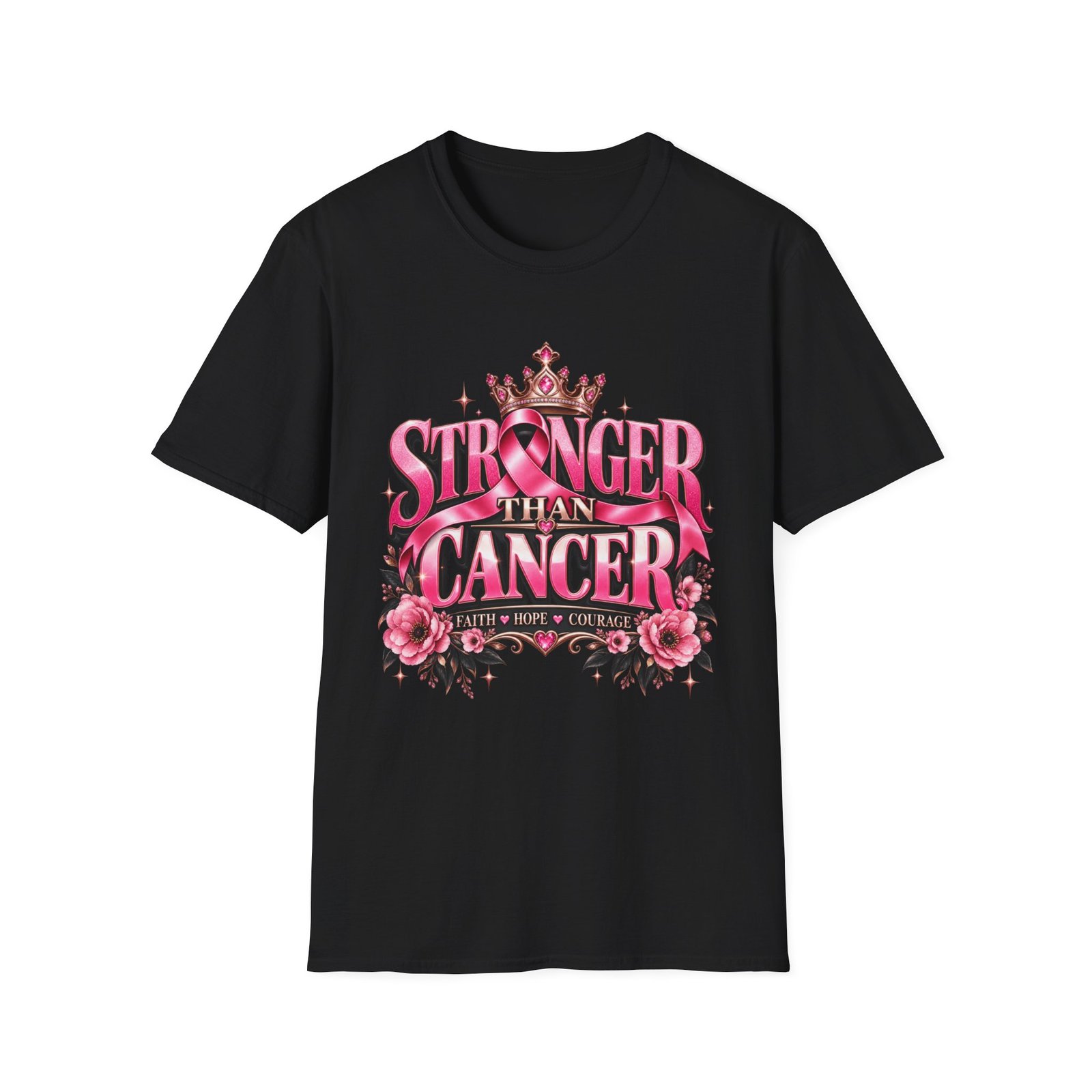 Stronger Than Cancer T-Shirt — Pink Ribbon Breast Cancer Support Tee - Image 2